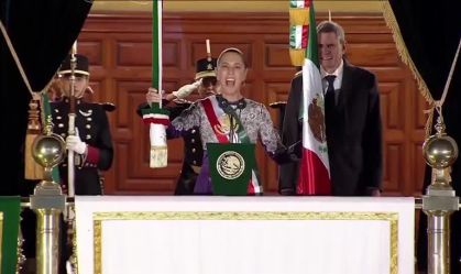 Sheinbaum se torna 1⁠ª presidente do México a fazer grito da independência