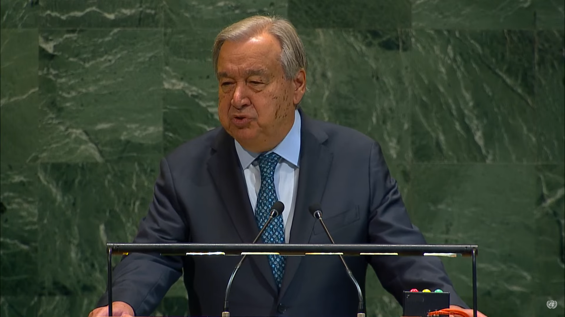 António Guterres, secretário-geral da ONU, discursa durante Assembleia Geral
