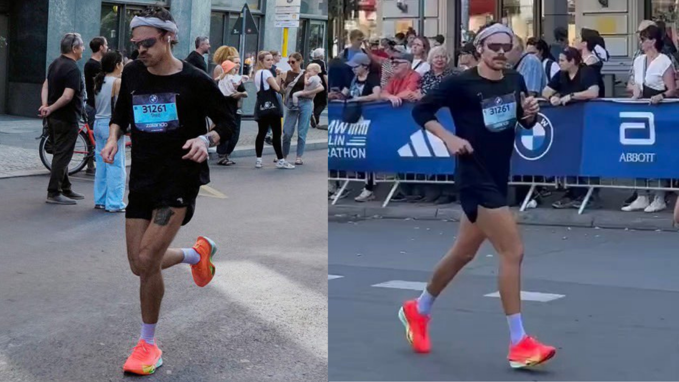 Harry Styles surpreende ao ser visto em corrida de rua em Berlim; veja