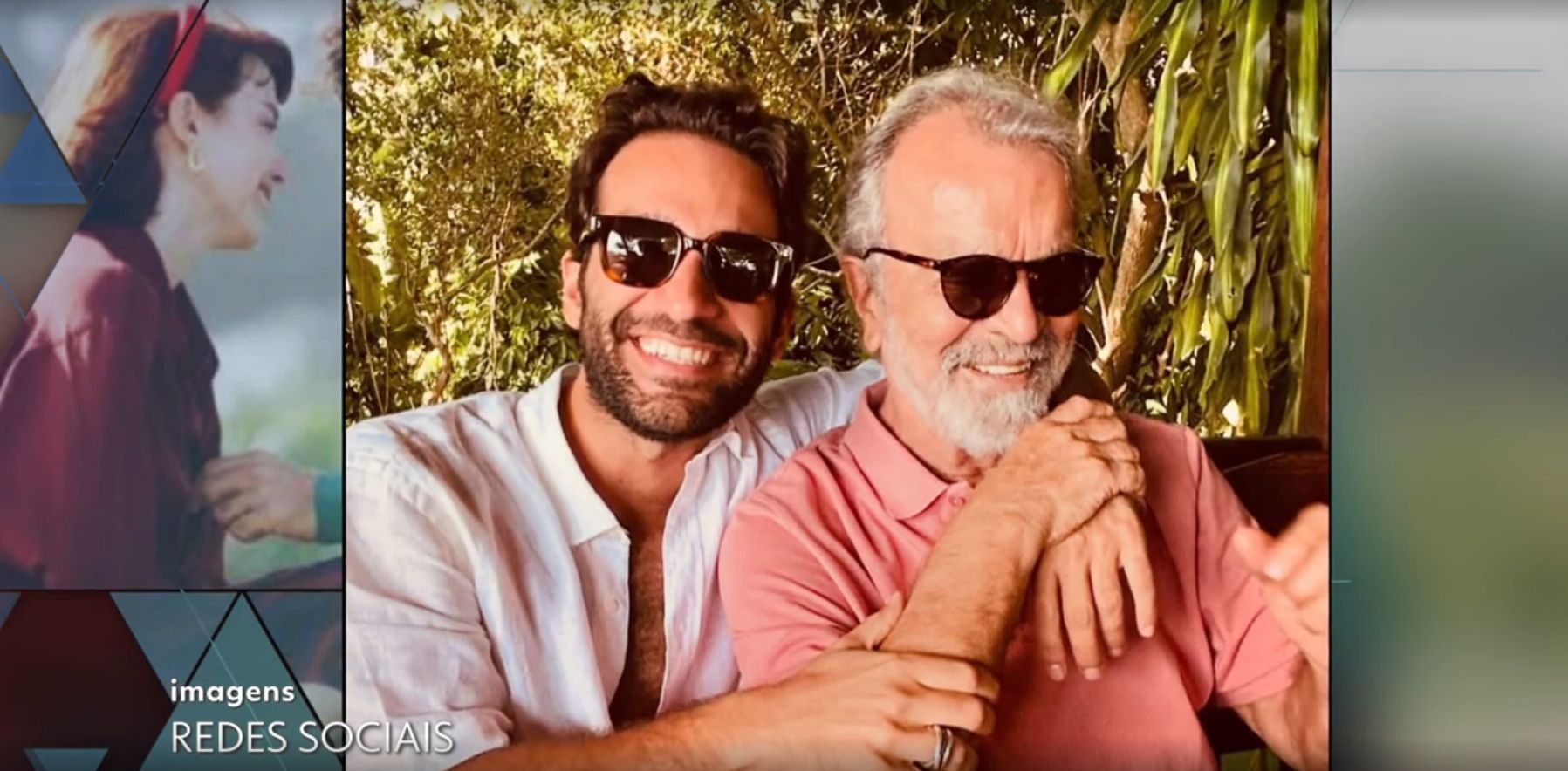 Humberto Carrão ao lado do pai, que enfrenta um tratamento contra câncer • Reprodução/TV Globo
