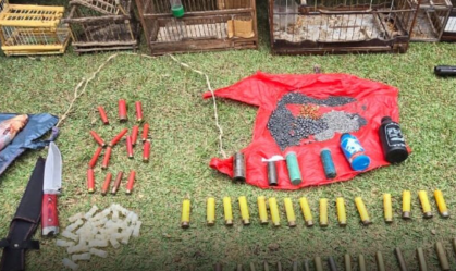 Partes de tatu, aves e quatis são encontrados mortos em área de caça ilegal
