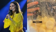 Antes de vir ao Brasil, Jessie J come pão de queijo enquanto faz as malas