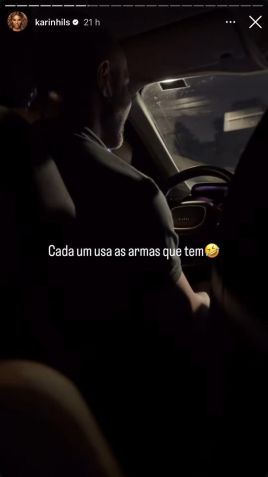 Karin Hils solta a voz para "fisgar" motorista de aplicativo • Reprodução/Instagram