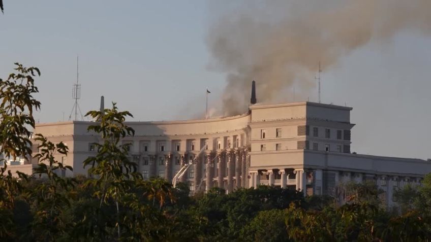 Maior ataque a&eacute;reo russo atinge o principal pr&eacute;dio do governo ucraniano no dia 7 de setembro de 2025 &bull; Reuters