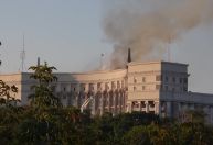 Rússia ataca prédio do governo da Ucrânia pela primeira vez