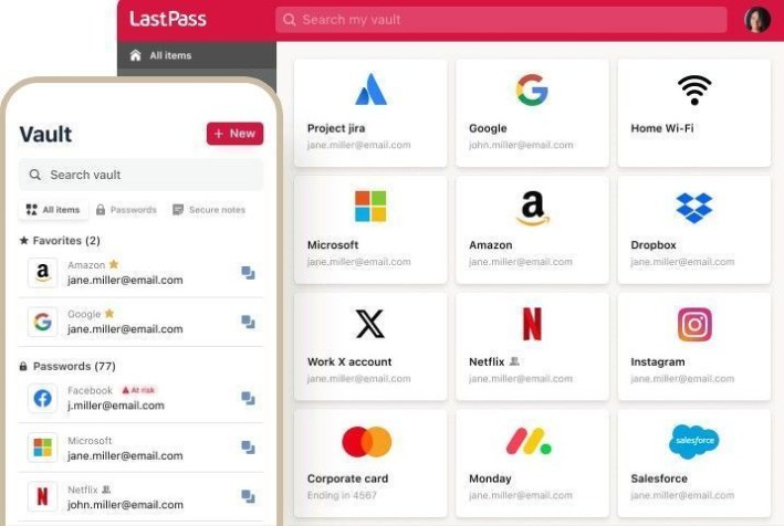 A limitação do plano gratuito é que os usuários só podem utilizá-lo em um dispositivo, computador ou celular • LastPass