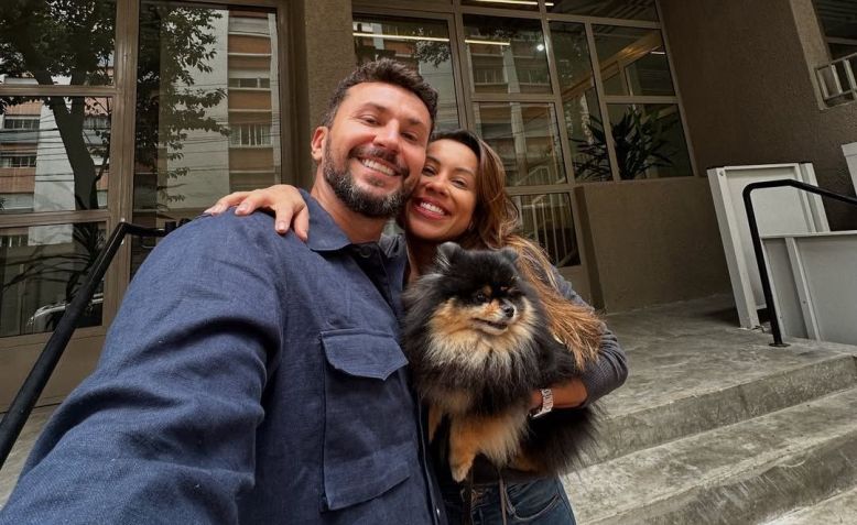 Leonardo Plácido e Vanessa Kurashiki se conheceram na quarta temporada de "Casamento às Cegas Brasil" • Reprodução