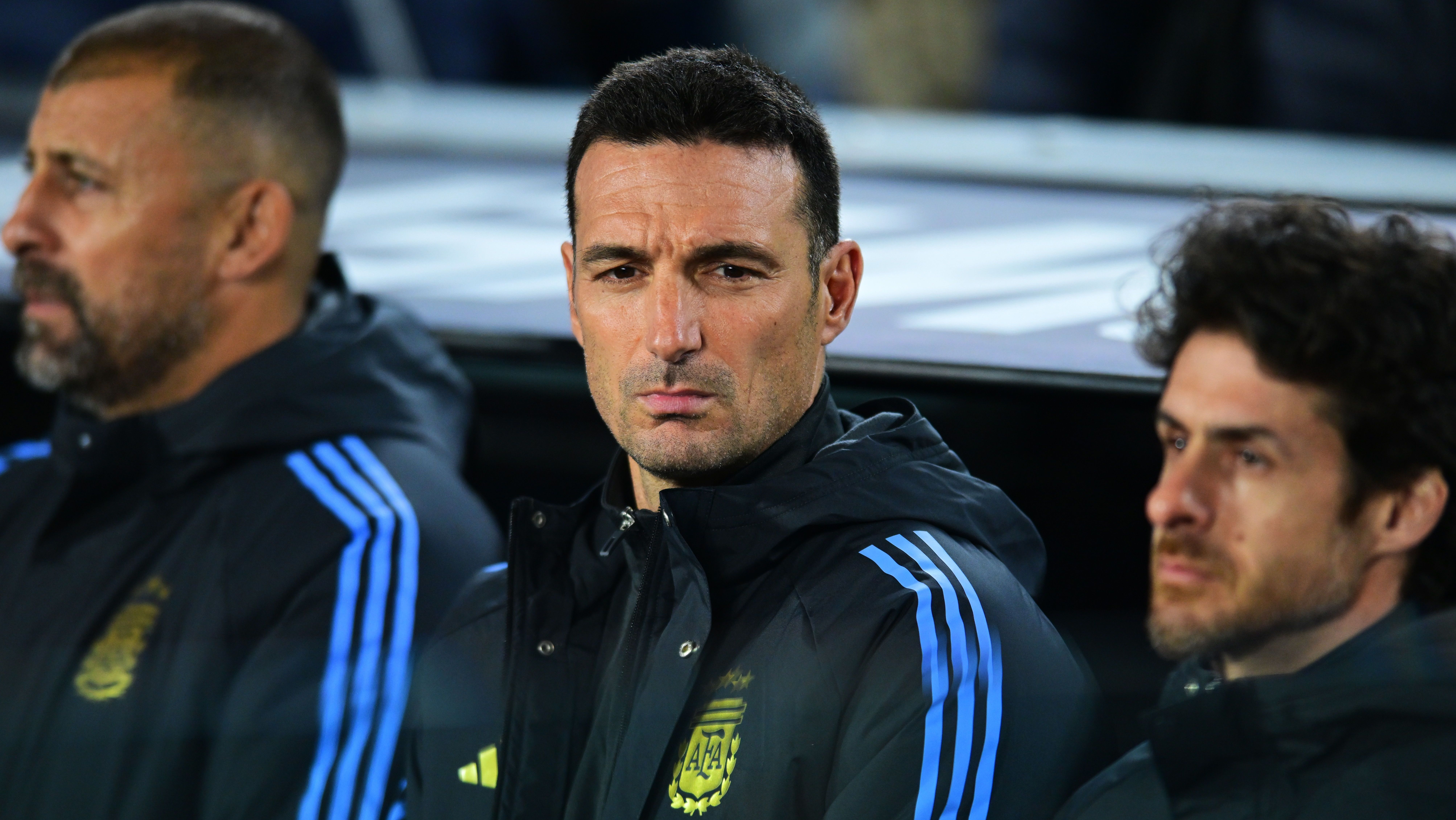 Lionel Scaloni durante a partida da Argentina contra a Venezuela