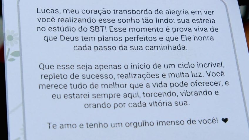Lucas Guimarães revela cartão que recebeu com as flores • Instagram/Lucas Guimarães