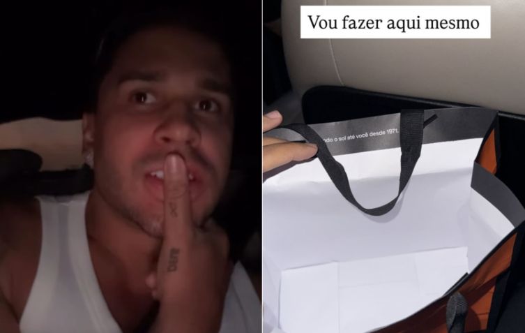 Lucas Guimarães fez xixi em sacola de papel dentro do carro a caminho do aeroporto • Reprodução/Instagram