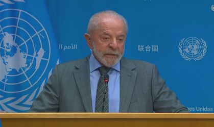 Luiz Inácio Lula da Silva durante coletiva na ONU