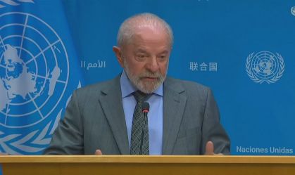 Luiz Inácio Lula da Silva durante coletiva na ONU