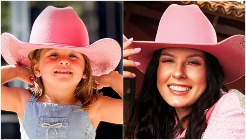 Filha de Virginia e Zé Felipe posa com chapéu igual de Ana Castela • Instagram / Zé Felipe / Ana Castela