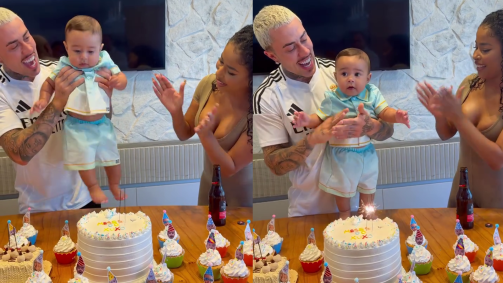 Para a surpresa de seus seguidores, a mãe da criança, a influenciadora Lorena Maria estava na festa