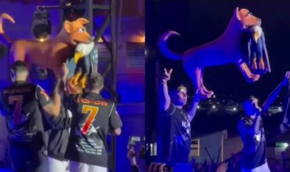 The Town: MC Hariel protesta com vira-lata mordendo águia símbolo dos EUA