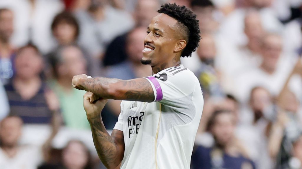Éder Militão comemora gol pelo Real Madrid