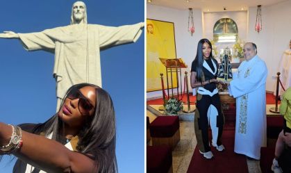 Naomi Campbell mostra fotos de viagem ao Brasil e declara: "País que amo"