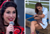 Nicole Bahls homenageia Fê Paes Leme com porquinha após "Dança dos Famosos"