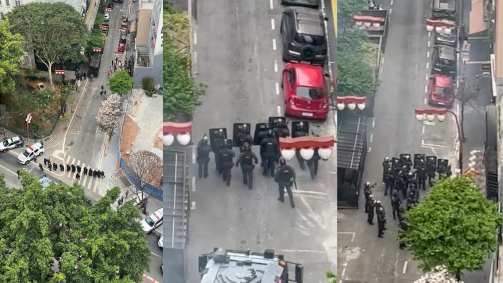 Vídeos enviados à CNN mostram a ação policial no local.