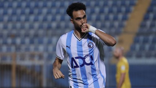 Mostafa Ziko, jogador do Pyramids, comemorando o seu gol contra o Auckland City, pela Copa Intercontinental