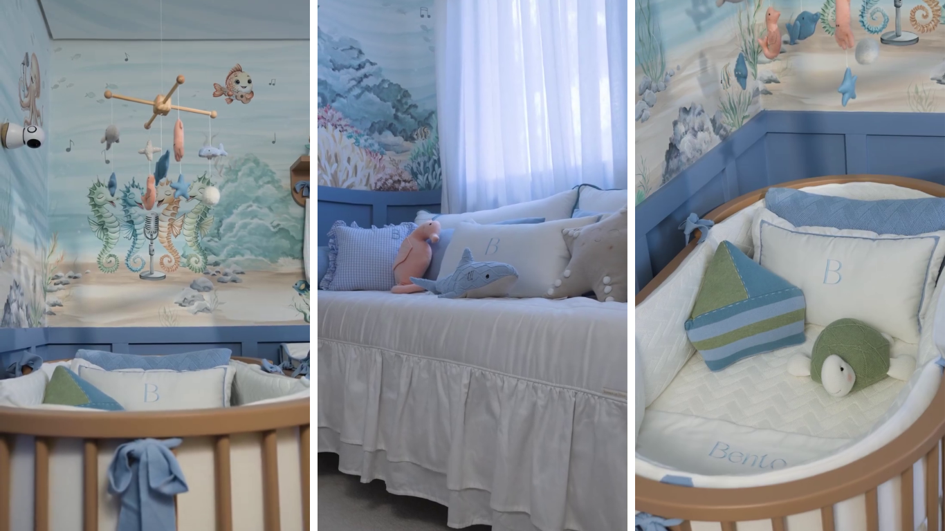 Carol Peixinho e Thiaguinho escolheram o fundo do mar como tema do quarto do bebê • Instagram/Carol Peixinho