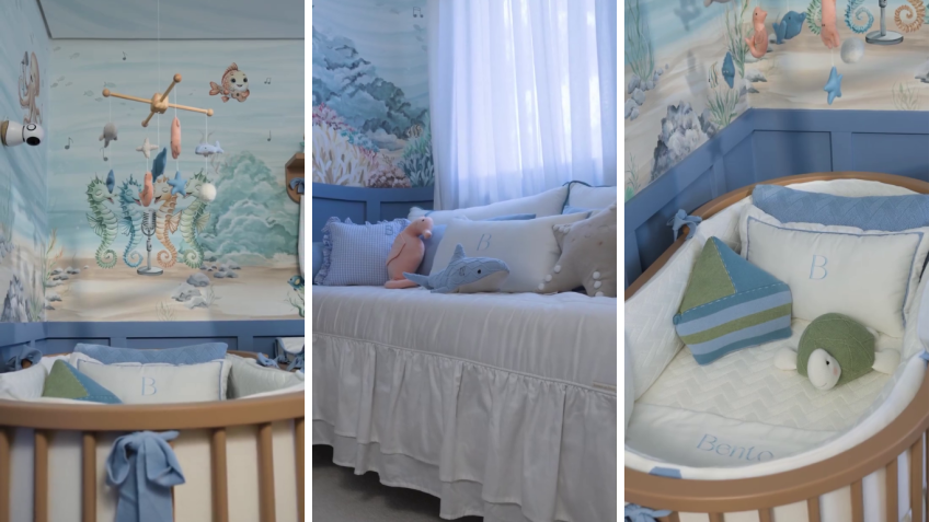 Carol Peixinho e Thiaguinho escolheram o fundo do mar como tema do quarto do bebê • Instagram/Carol Peixinho
