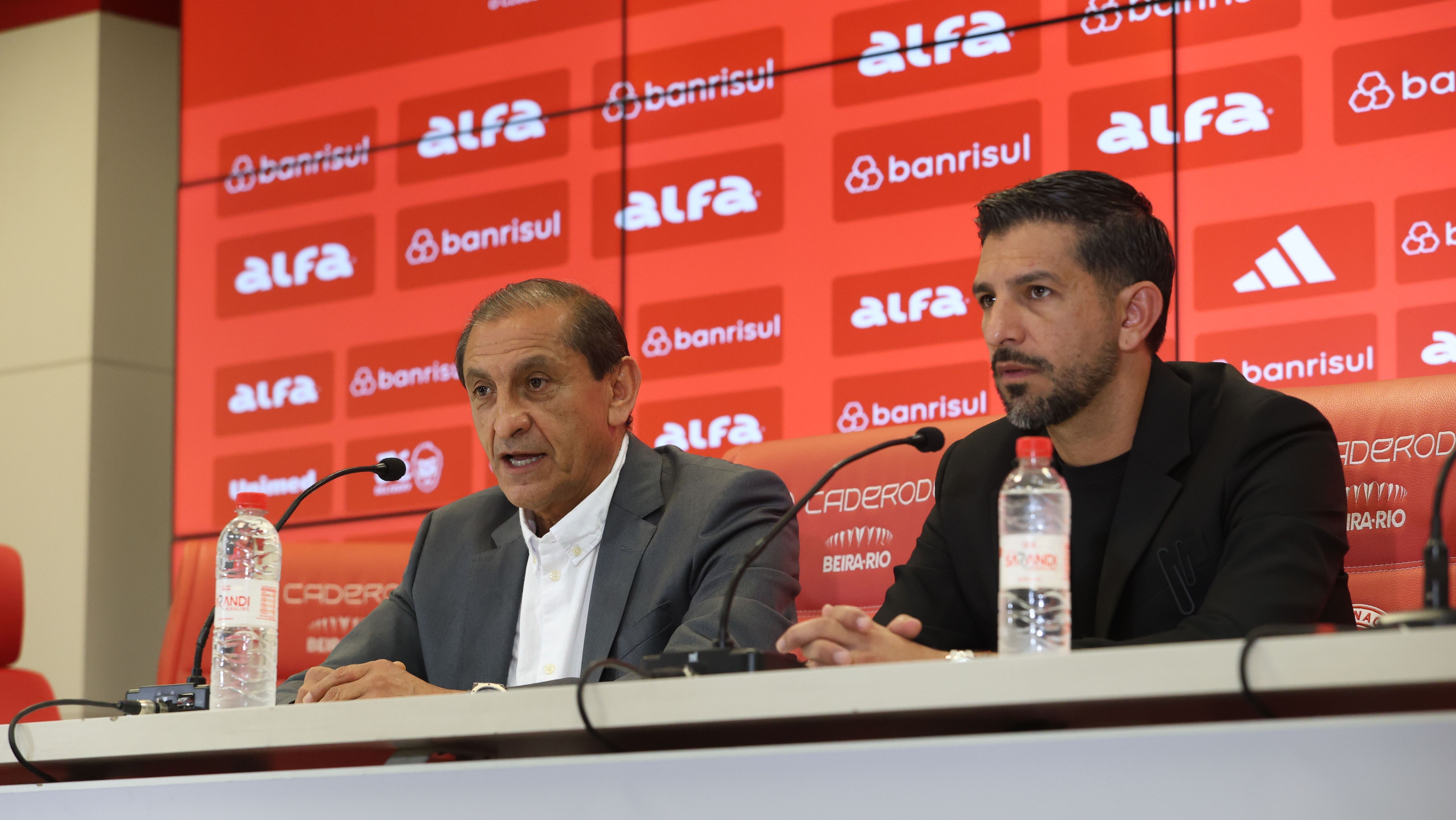Ramón Díaz e Emiliano no Internacional