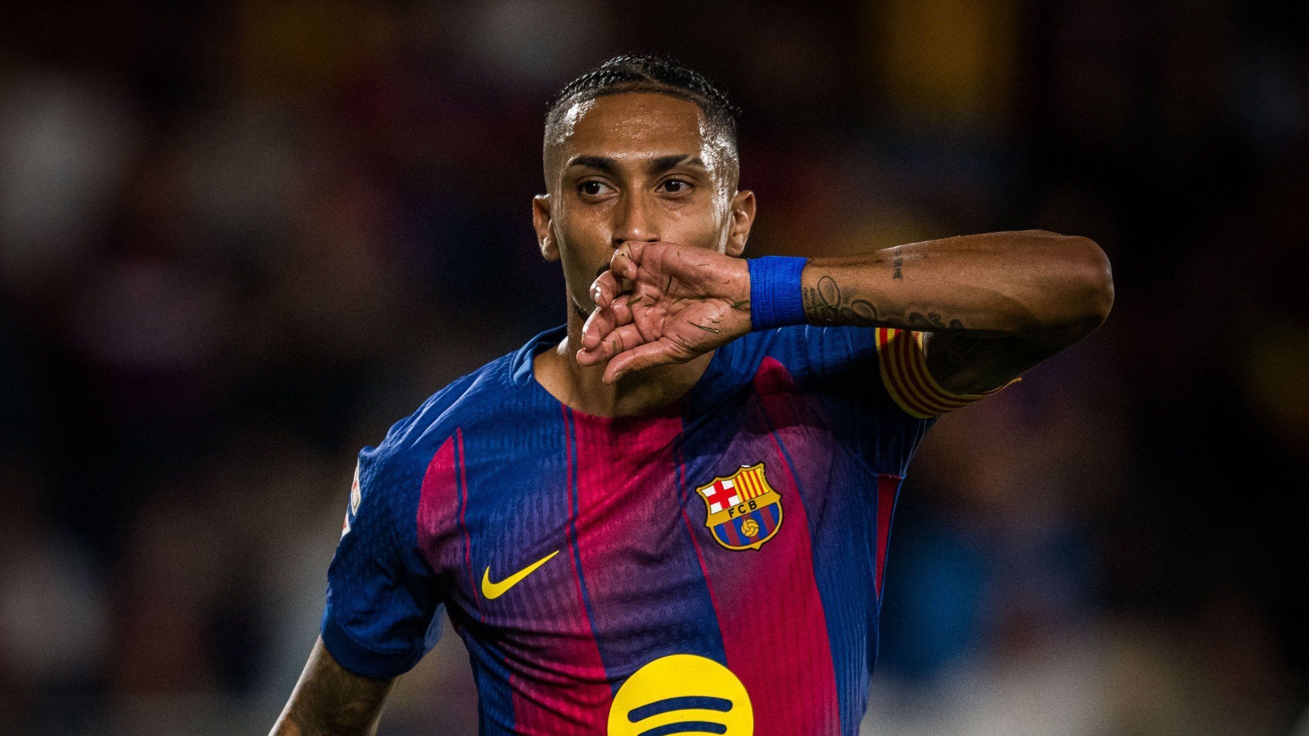 Raphinha marcou dois gols na vitória do Barcelona sobre o Valencia, por LaLiga