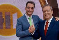 Tiago Scheuer encontra Roberto Kovalick após anúncio de mudanças na Globo
