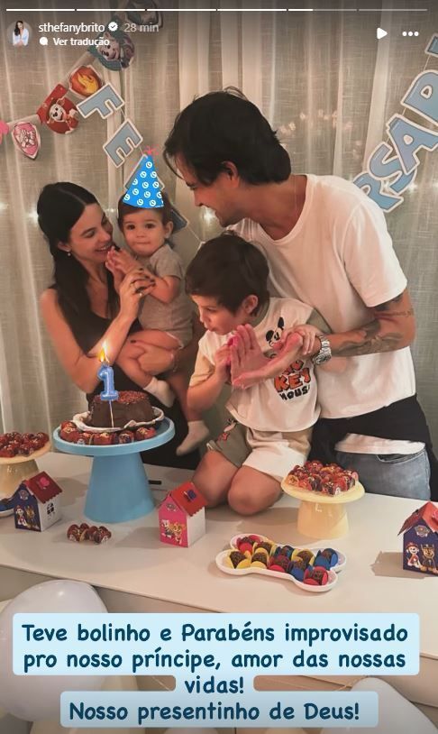 Sthefany Brito mostrou que conseguiu fazer uma comemoração para o filho caçula • Instagram/Sthefany Brito