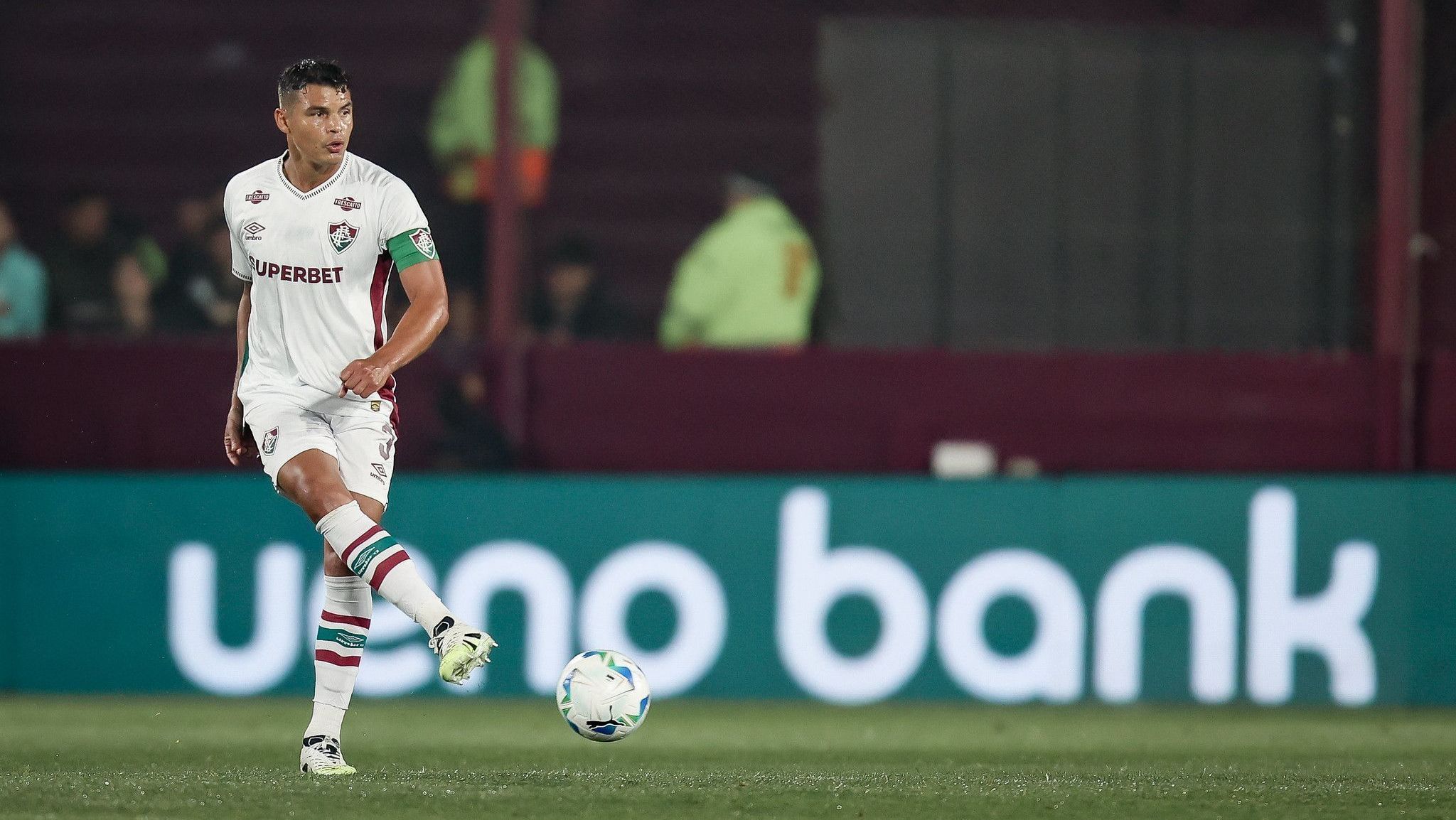 Thiago Silva em Lanús x Fluminense, pelas quartas de final da Copa Sul-Americana