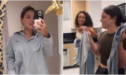 Virginia pede pijama de babá da filha emprestado: "É o que temos"