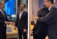 William Bonner e Tralli interagem na redação do "JN" após substituição