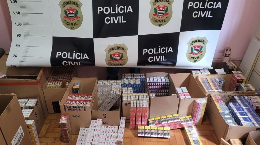 1.461 pacotes de cigarros contrabandeados do Paraguai foram apreendidos • Reprodução/SSP