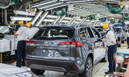 Corolla Cross na fábrica da Toyota em Sorocaba