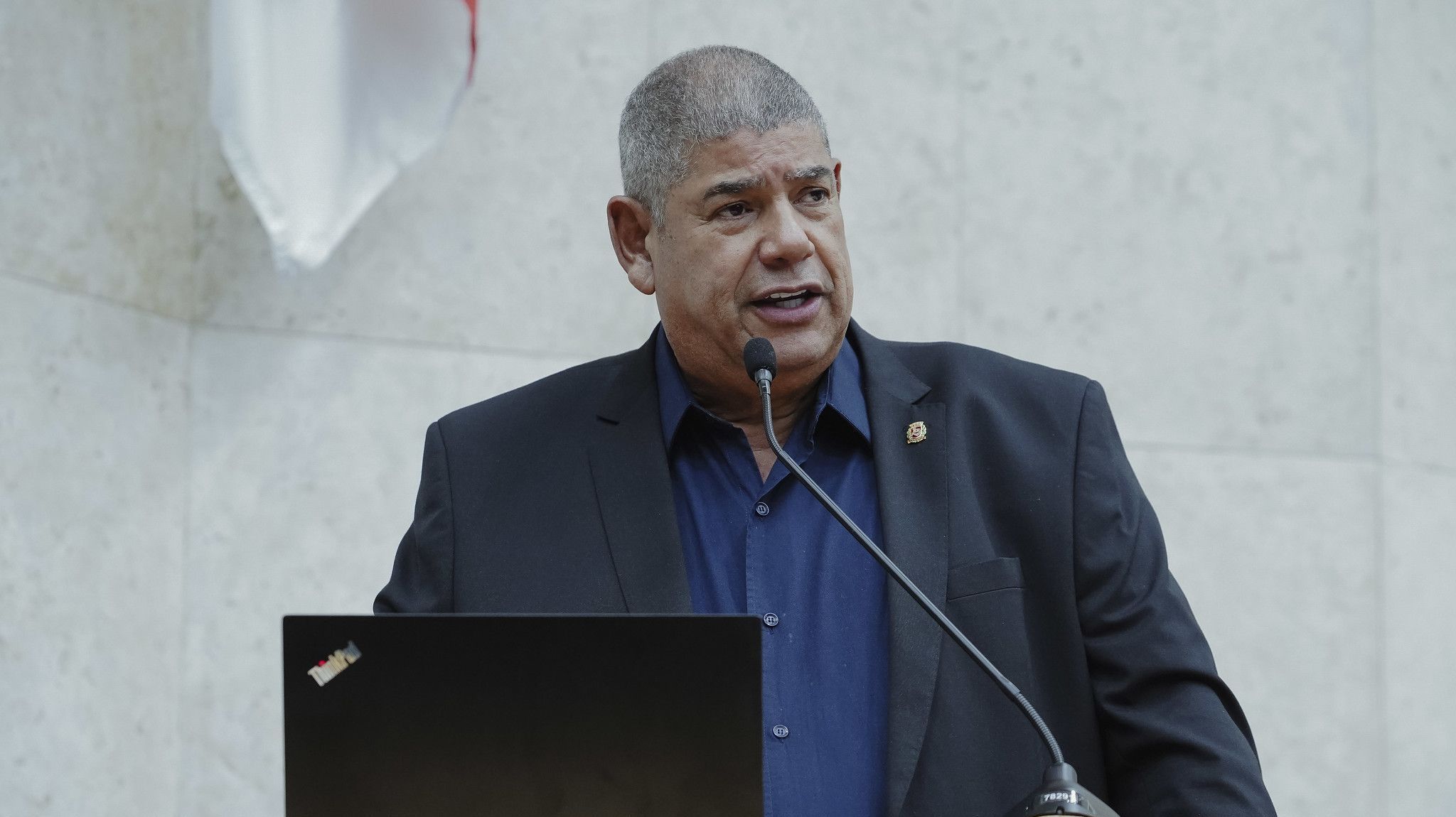 Milton Leite durante homenagem na Câmara Municipal de São Paulo, em 11 de dezembro de 2024