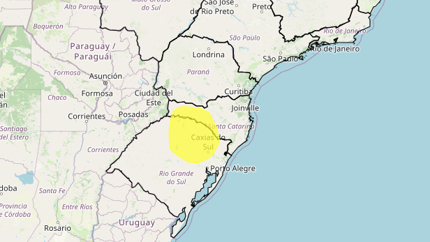 ALERTA AMARELO TEMPESTADE SUL