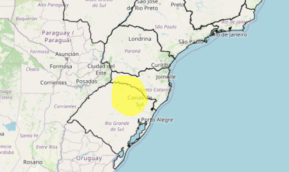 ALERTA AMARELO TEMPESTADE SUL