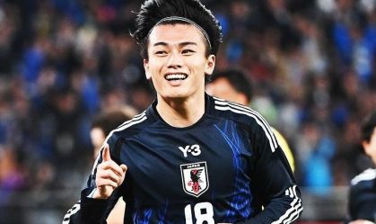 Ueda comemora gol contra o Brasil