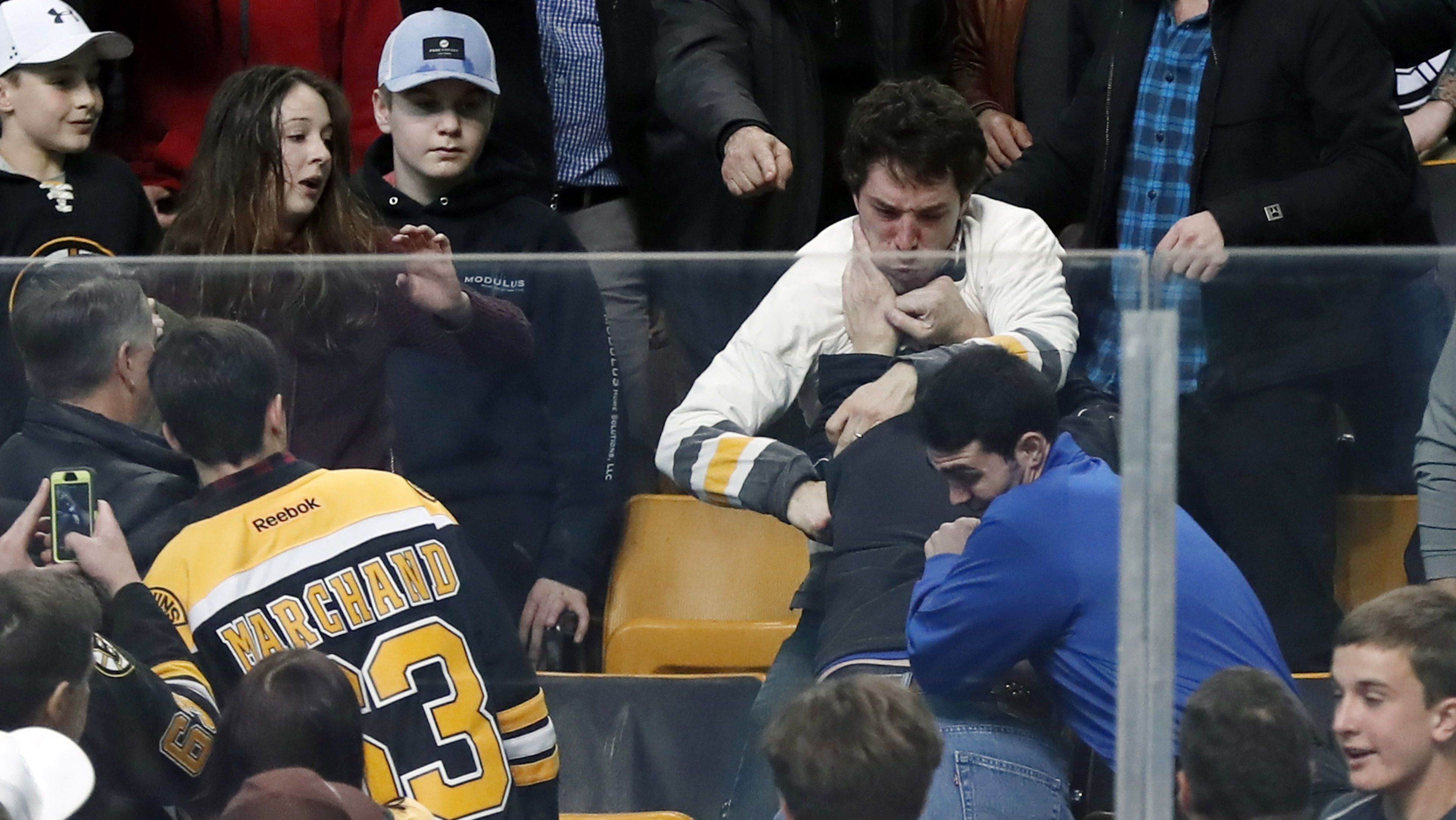 Briga de torcedores durante partida da NHL