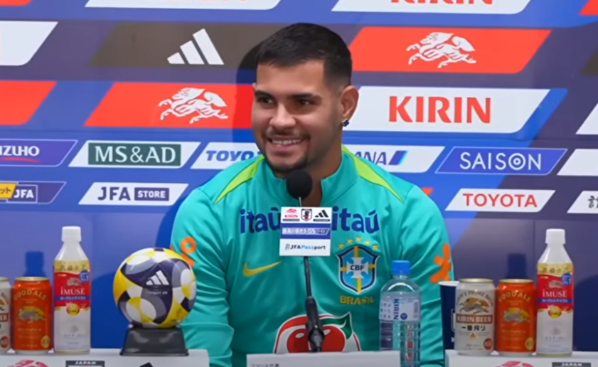 Bruno Guimarães participa de entrevista sobre a Seleção, no Japão