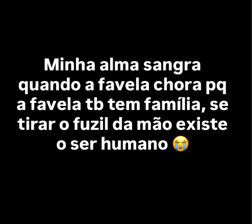 Nota divulgada por Oruam • Reprodução