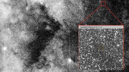 Primeira imagem do cometa 3I/ATLAS, em 1º de julho de 2025, feita pelo telescópio de pesquisa ATLAS, localizado no Chile