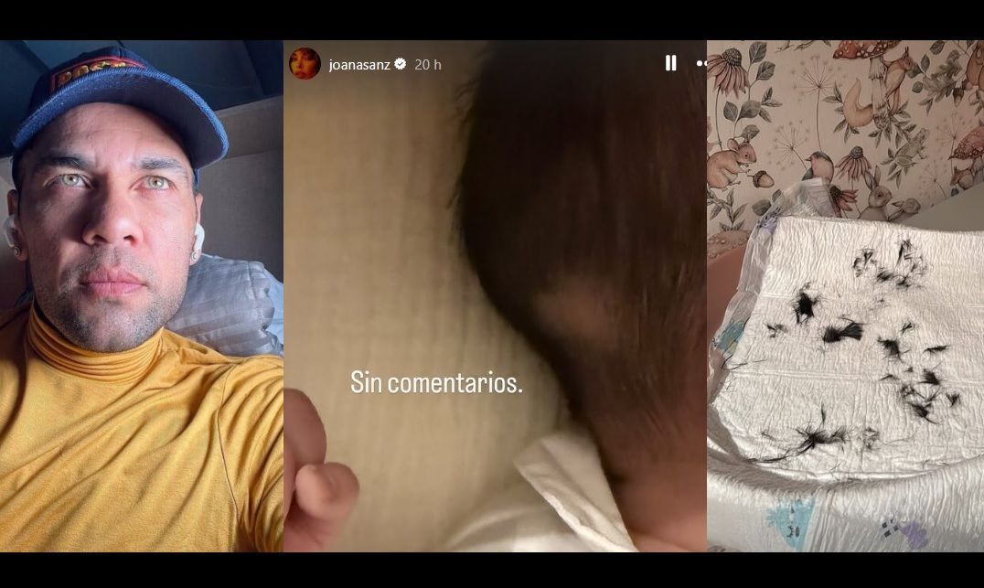 Daniel Alves raspa parte do cabelo do filho de apenas 15 dias