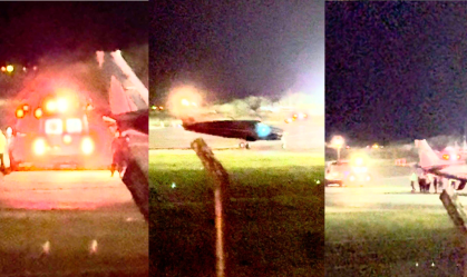 Moradores iluminam pista para pouso de resgate em Fernando de Noronha