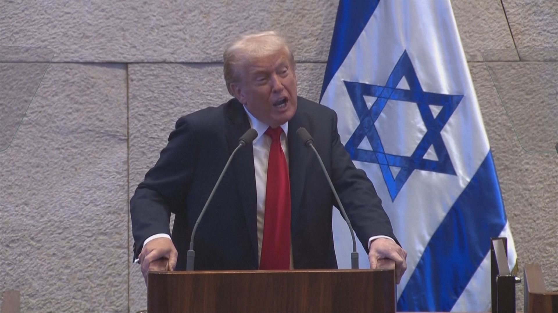 Donald Trump discursa no Parlamento israelense