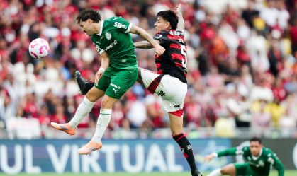 Flamengo e Palmeiras durante partida no Brasileirão