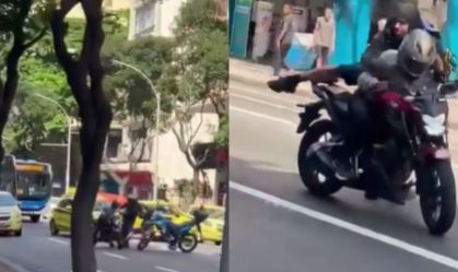 Vídeo: Dupla em moto reage a abordagem da PM e foge em Copacabana (RJ)