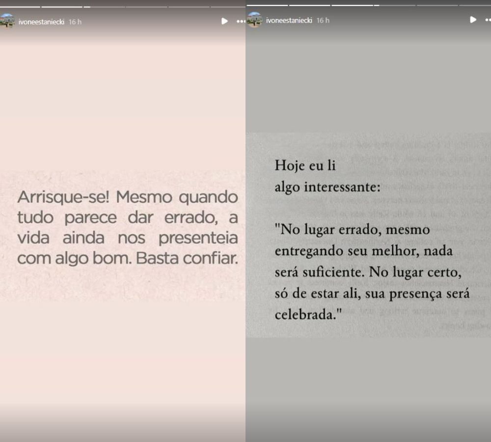 Mãe de Tata publicou mensagens reflexivas nas redes sociais • Instagram/Ivone Estaniecki