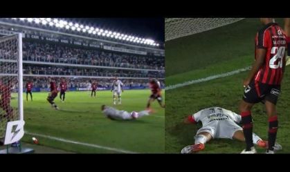 Guilherme, do Santos, cabeceia bola rasteira e viraliza; assista